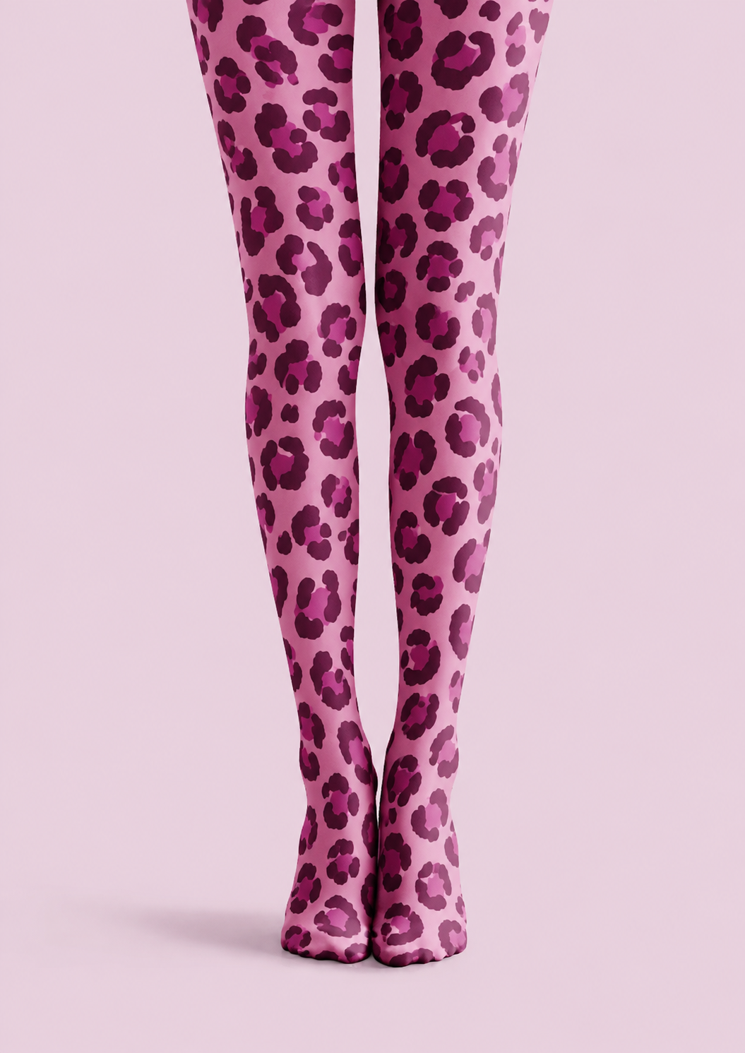 Pink Leopard Print Tights Colorful Patterned Pantyhose H68-36