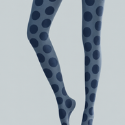 Black Large Polka Dot Tights Blue Patterned Pantyhose H68-37