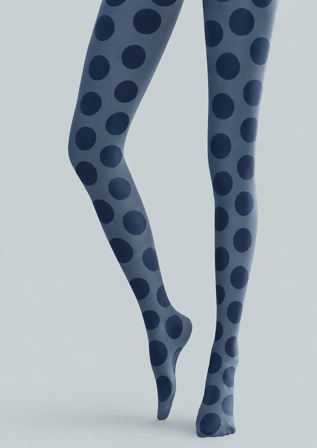 Black Large Polka Dot Tights Blue Patterned Pantyhose H68-37
