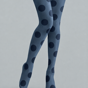 Black Large Polka Dot Tights Blue Patterned Pantyhose H68-37