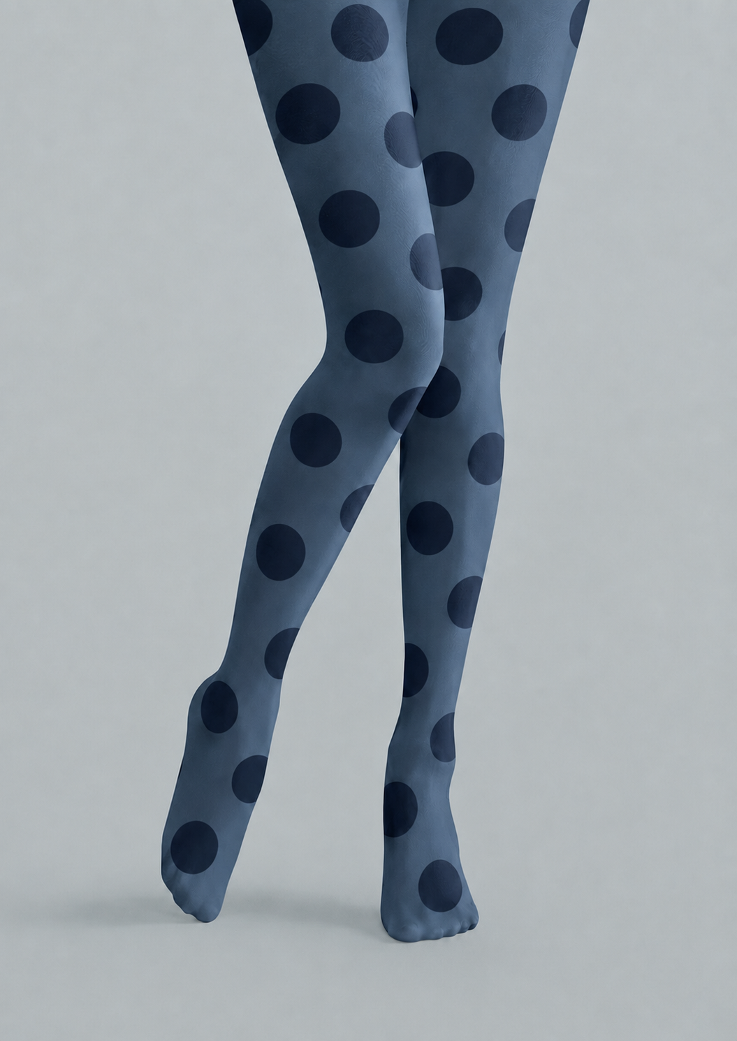 Black Large Polka Dot Tights Blue Patterned Pantyhose H68-37