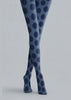 Black Large Polka Dot Tights Blue Patterned Pantyhose H68-37