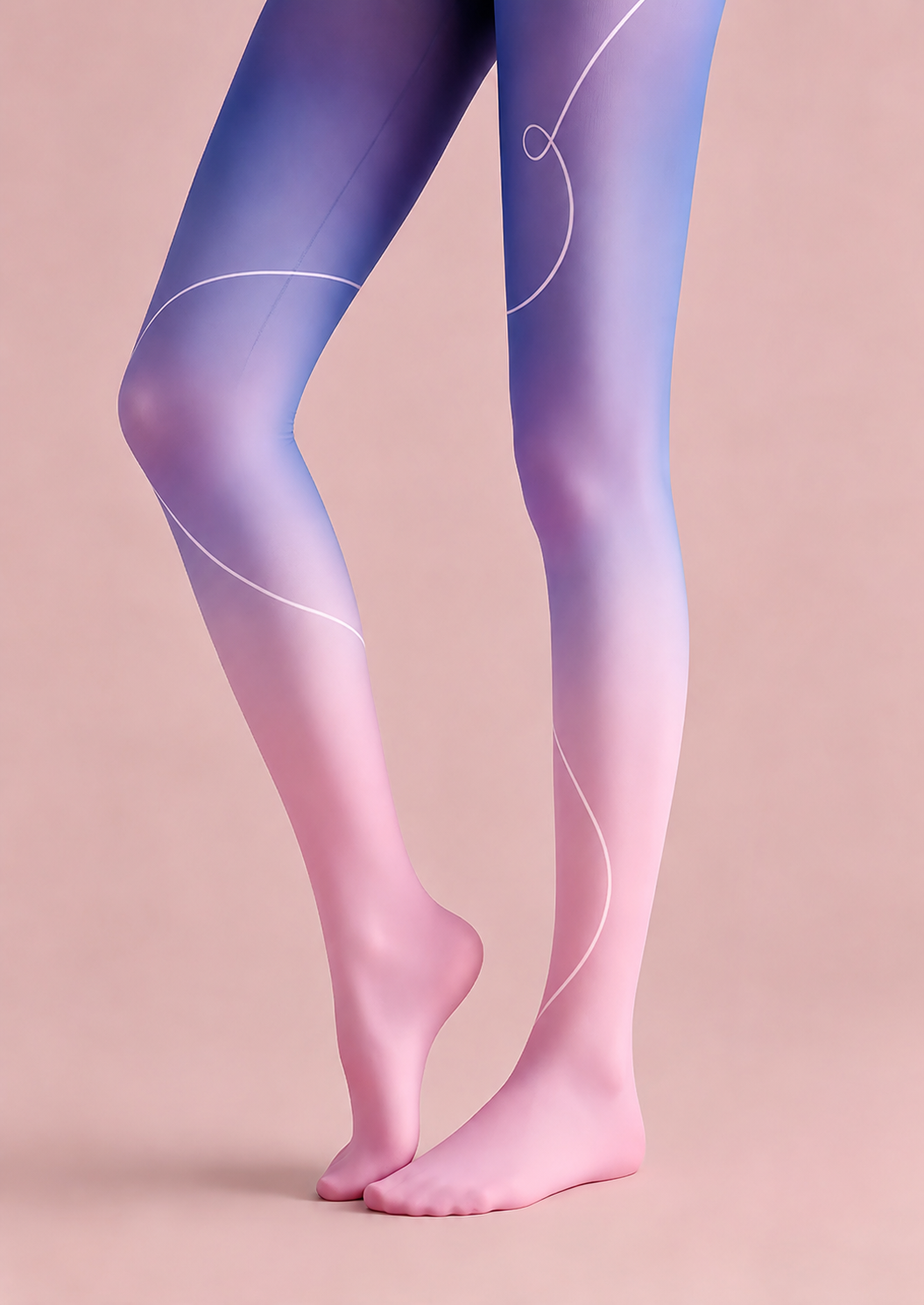 Pastel Ombre Gradient Tights Pink Purple Pantyhose H68-39