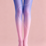 Pastel Ombre Gradient Tights Pink Purple Pantyhose H68-39