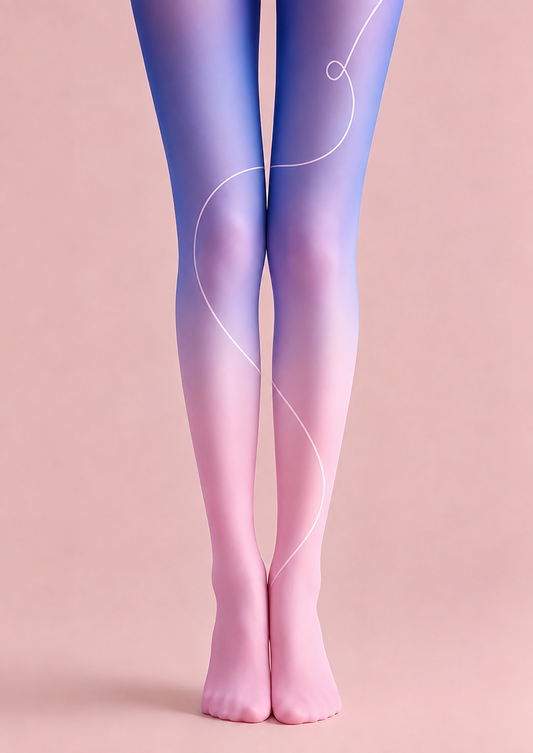 Pastel Ombre Gradient Tights Pink Purple Pantyhose H68-39
