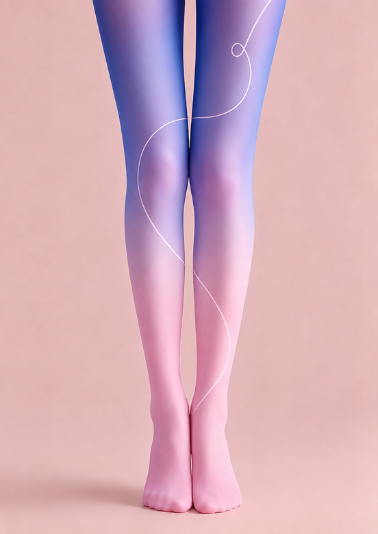 Pastel Ombre Gradient Tights Pink Purple Pantyhose H68-39