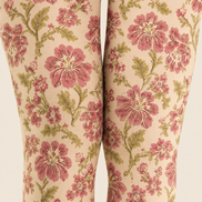 Vintage Beige Floral Tights Printed Pantyhose H68-4