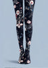 Black Floral Tights Botanical Patterned Pantyhose H68-40