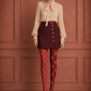 Two Tone Red Polka Dot Tights Fashion Pantyhose Hosiery H68-42