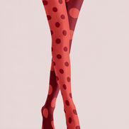 Two Tone Red Polka Dot Tights Fashion Pantyhose Hosiery H68-42