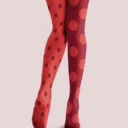 Two Tone Red Polka Dot Tights Fashion Pantyhose Hosiery H68-42