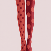 Two Tone Red Polka Dot Tights Fashion Pantyhose Hosiery H68-42