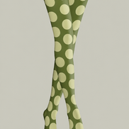 Olive Green Tights Large Dot Pattern Fashion Hosiery H68-45