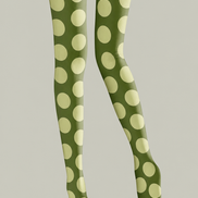 Olive Green Tights Large Dot Pattern Fashion Hosiery H68-45