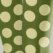 Olive Green Tights Large Dot Pattern Fashion Hosiery H68-45