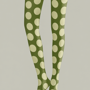 Olive Green Tights Large Dot Pattern Fashion Hosiery H68-45