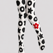 Black Star Circle Pattern Tights Artistic Pantyhose H68-49