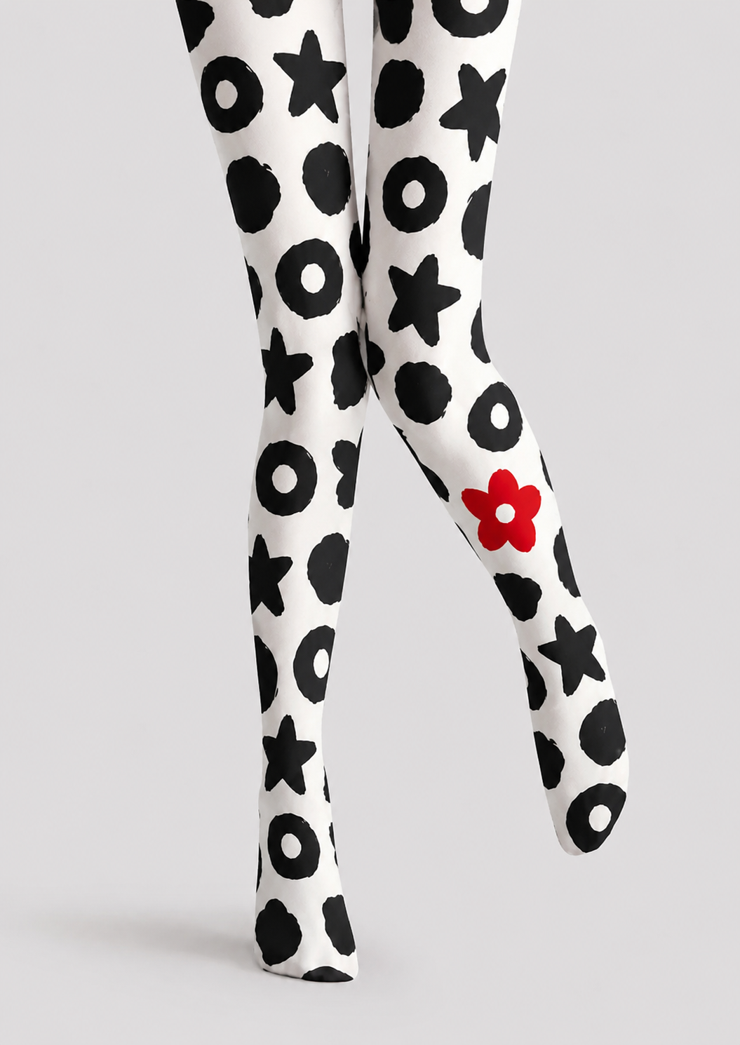 Black Star Circle Pattern Tights Artistic Pantyhose H68-49