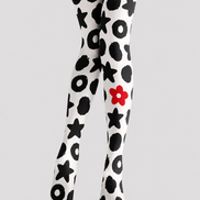 Black Star Circle Pattern Tights Artistic Pantyhose H68-49