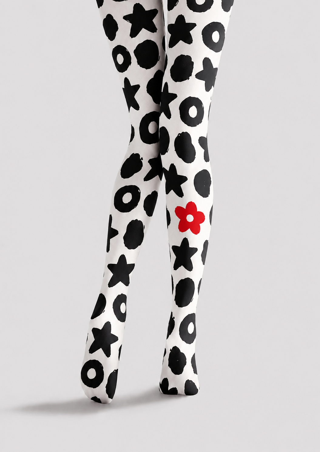 Black Star Circle Pattern Tights Artistic Pantyhose H68-49