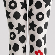Black Star Circle Pattern Tights Artistic Pantyhose H68-49