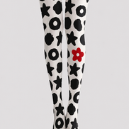 Black Star Circle Pattern Tights Artistic Pantyhose H68-49