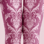 Dusty Rose Victorian Lace Patterned Tights H68-5