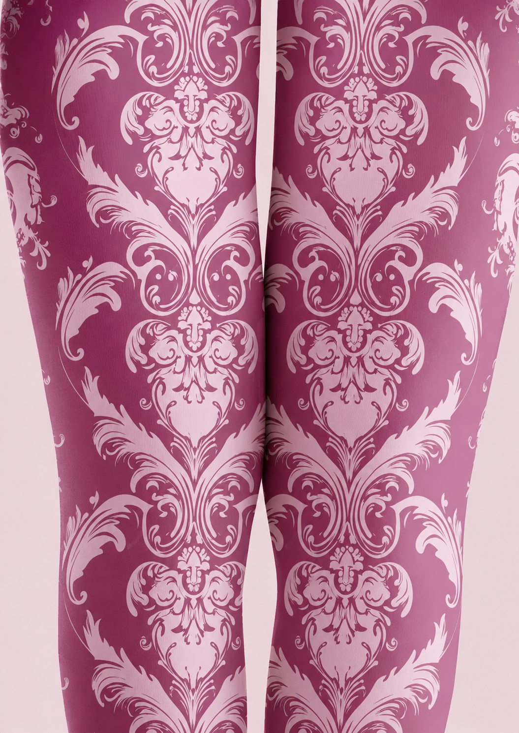Dusty Rose Victorian Lace Patterned Tights H68-5