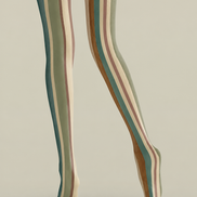 Retro Multicolor Striped Tights Everyday Pantyhose H68-53