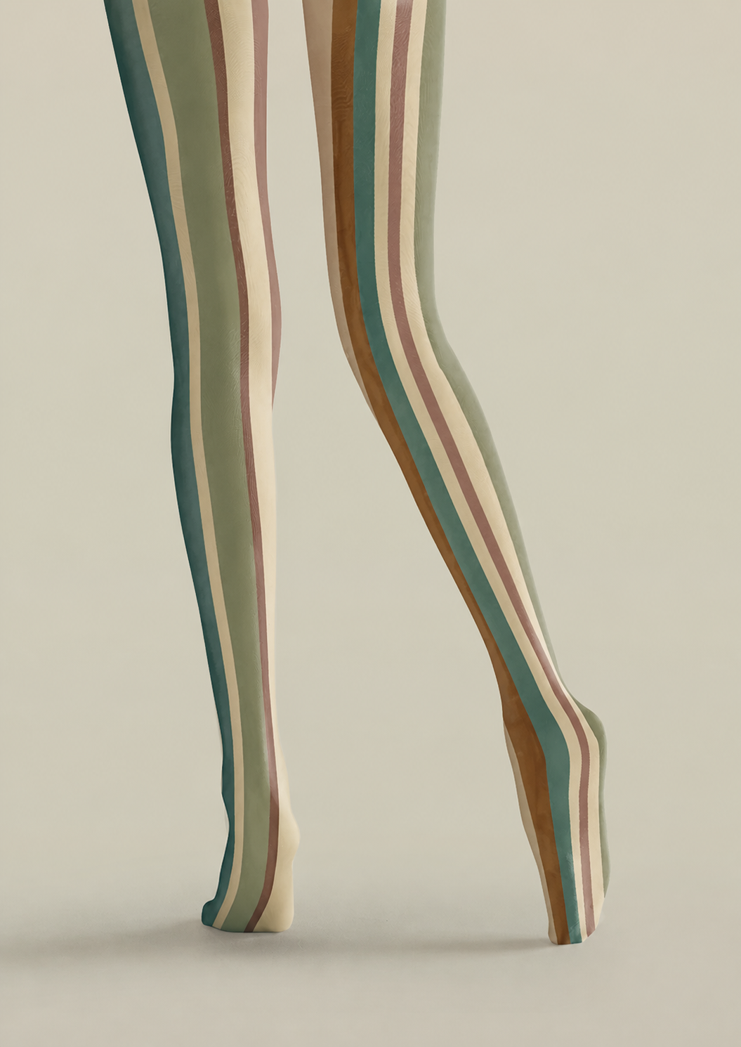 Retro Multicolor Striped Tights Everyday Pantyhose H68-53