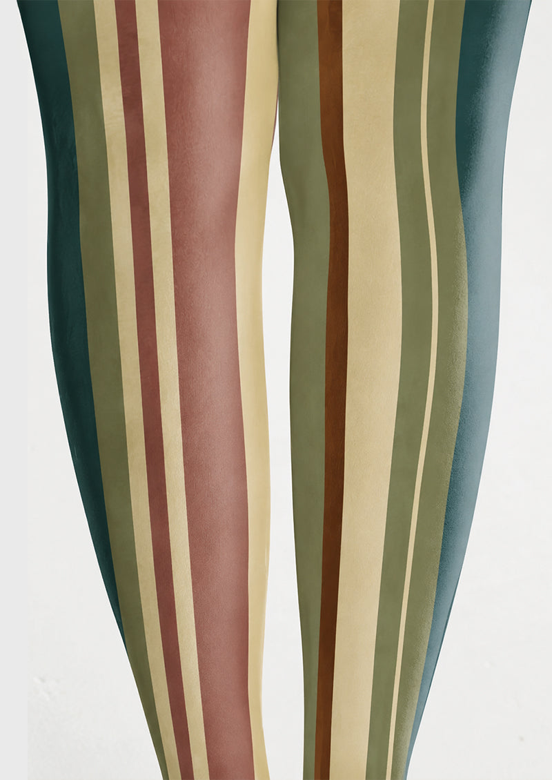 Retro Multicolor Striped Tights Everyday Pantyhose H68-53