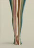 Retro Multicolor Striped Tights Everyday Pantyhose H68-53