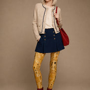 Yellow Abstract Geometric Tights Artistic Hosiery H68-55
