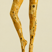 Yellow Abstract Geometric Tights Artistic Hosiery H68-55