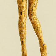 Yellow Abstract Geometric Tights Artistic Hosiery H68-55