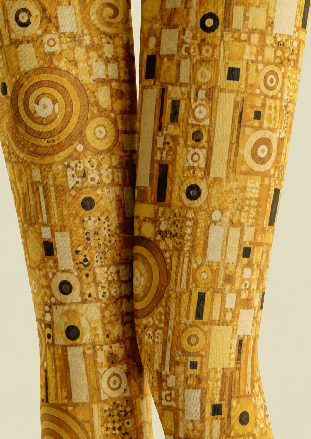 Yellow Abstract Geometric Tights Artistic Hosiery H68-55