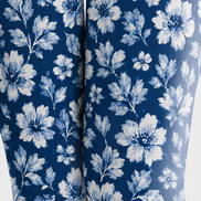 Blue Floral Tights Elegant Boho Pantyhose Hosiery H68-58