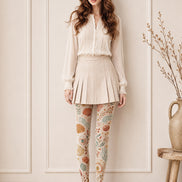 Mystical Coastal Tights Shell Moon Boho Pantyhose H68-59