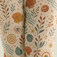 Mystical Coastal Tights Shell Moon Boho Pantyhose H68-59