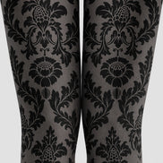 Black Damask Tights Victorian Patterned Pantyhose H68-6