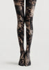 Cyber Tech Pattern Tights Black Futuristic Hosiery H68-62