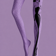 Purple Digital Art Tights Futuristic Cyber Pantyhose H68-64