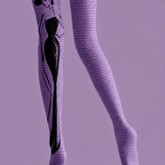 Purple Digital Art Tights Futuristic Cyber Pantyhose H68-64