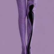 Purple Digital Art Tights Futuristic Cyber Pantyhose H68-64