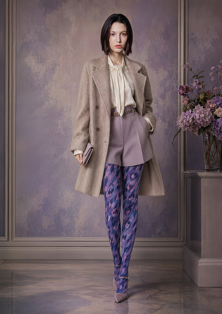 Modern Blue Leopard Tights Artistic Patterned Hosiery H68-65