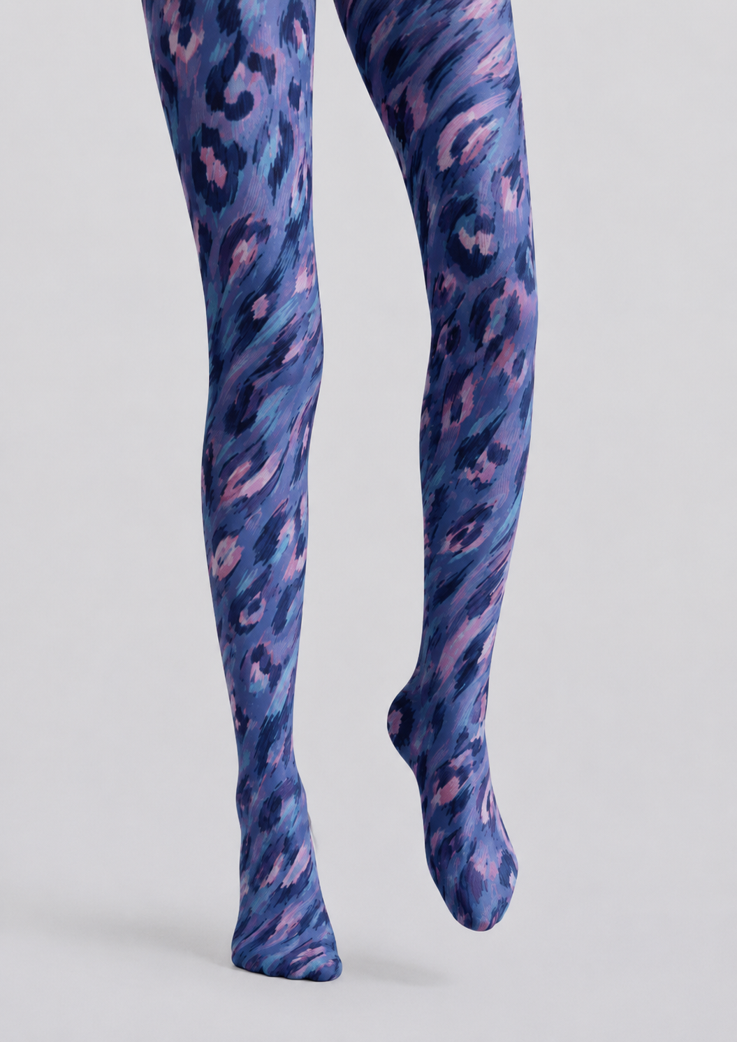 Modern Blue Leopard Tights Artistic Patterned Hosiery H68-65