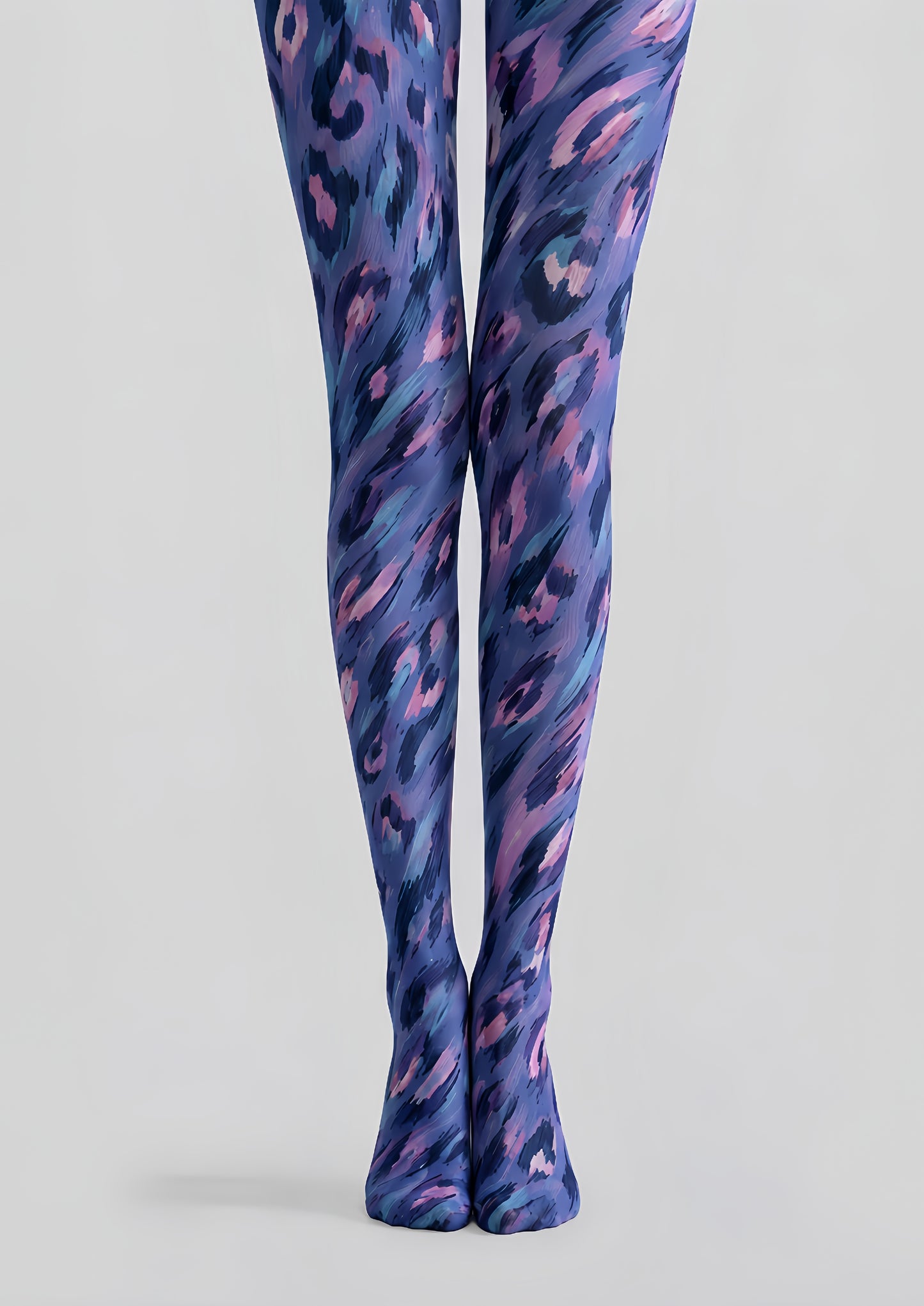Modern Blue Leopard Tights Artistic Patterned Hosiery H68-65