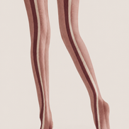 Dusty Pink Striped Tights Preppy Everyday Pantyhose H68-69