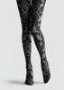 Black Damask Tights Victorian Patterned Pantyhose H68-6