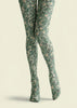 Green Ditsy Floral Tights Botanical Fashion Hosiery H68-70